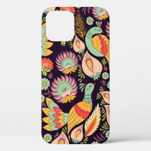 Funda Para iPhone 12 Patrón de fondo sin soldadura en folclore tradicio