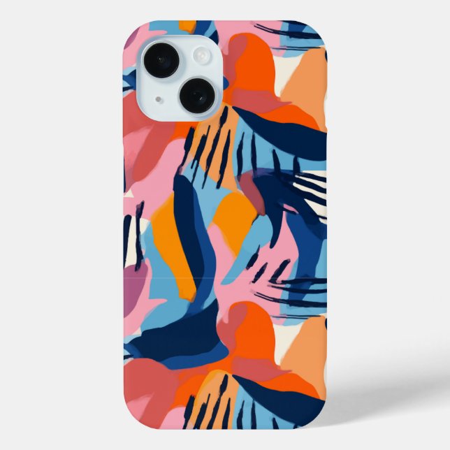 Funda De Case-Mate Para iPhone Patrón de Formas Abstractas Modernas Vibrantes (Reverso )