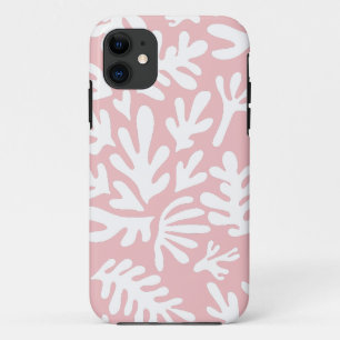 Funda Para iPhone 11 Patrón de formas botánicas Boho Matisse Pink