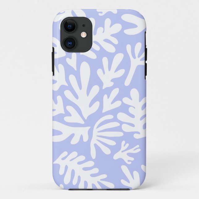 Funda De Case-Mate Para iPhone Patrón de formas botánicas Boho Matisse Púrpura (Reverso)