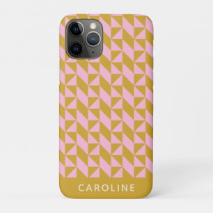 Funda Para iPhone 11 Pro Patrón de formas geométricas de oro rosado persona