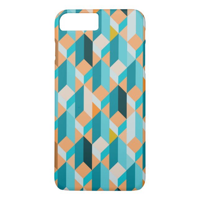 Funda De Case-Mate Para iPhone Patrón De Formas Verde azuladas Y Naranjas (Reverso)