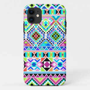 Funda Para iPhone 11 Patrón de formas y bandas de color aztecas nativas