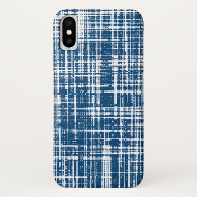 Funda De Case-Mate Para iPhone Patrón de franja de estilo azul marino (Reverso)