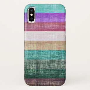 Funda Para iPhone X Patrón de franjas coloreadas vintage