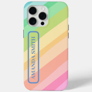 Funda Para iPhone 15 Pro Max Patrón de franjas coloridas
