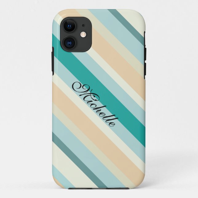 Funda De Case-Mate Para iPhone Patrón de franjas marítimas (Reverso)