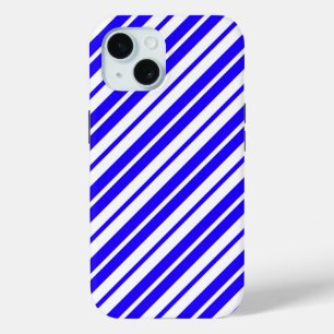 Funda Para iPhone 15 Patrón de franjas verticales blancas azules