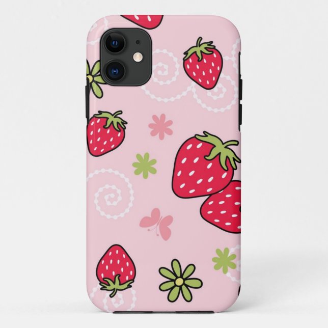 Funda De Case-Mate Para iPhone Patrón de fresa (Reverso)