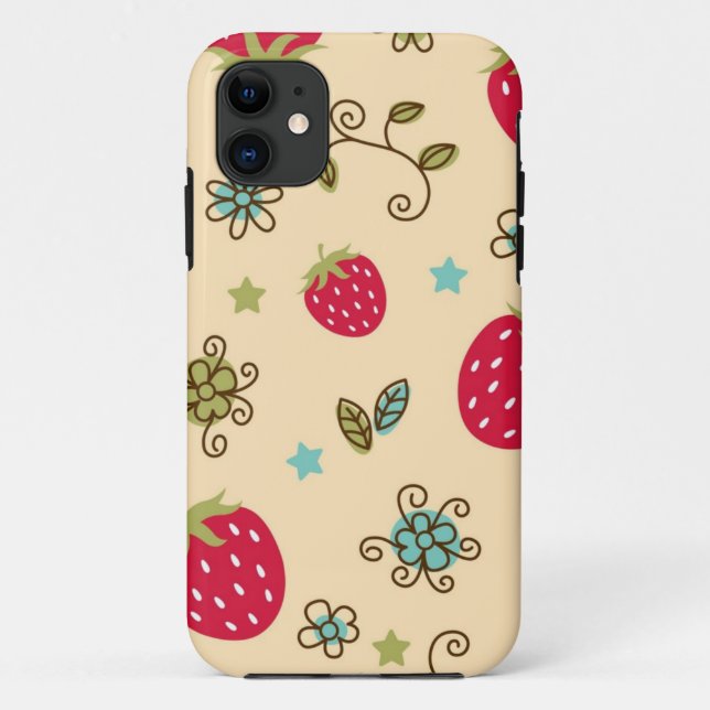 Funda De Case-Mate Para iPhone Patrón de fresa (Reverso)