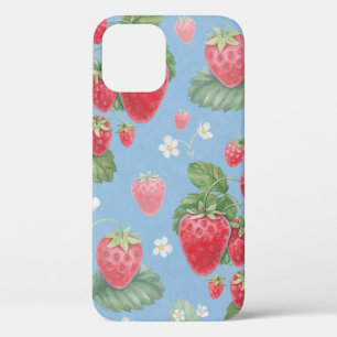 Funda Para iPhone 12 Patrón de fresa acuarela