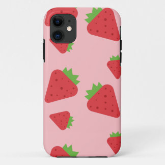 Funda Para iPhone 11 Patrón de fresa suave