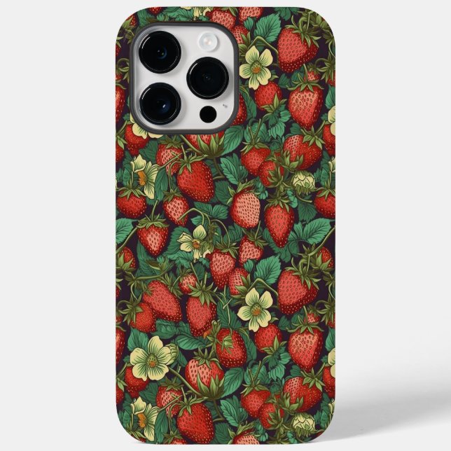 Funda De Case-Mate Para iPhone Patrón de fresas (Reverso )