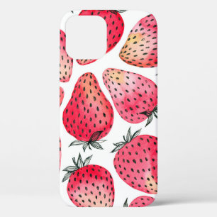 Funda Para iPhone 12 Patrón de fresas acuáticas.