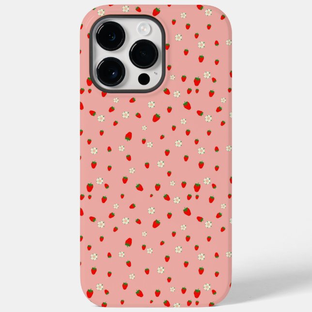 Funda De Case-Mate Para iPhone Patrón de fresas y flores (Reverso )