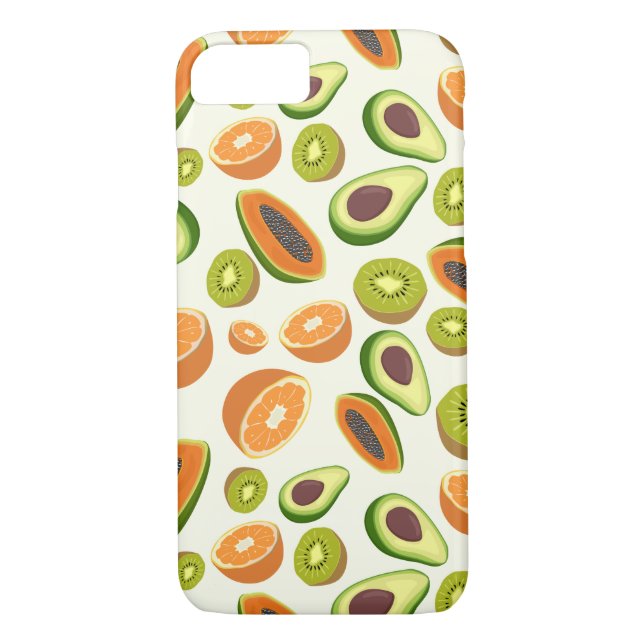 Funda De Case-Mate Para iPhone Patrón de fruta tropical (Reverso)