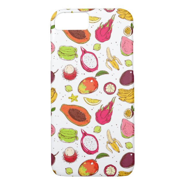 Funda De Case-Mate Para iPhone Patrón de fruta tropical (Reverso)