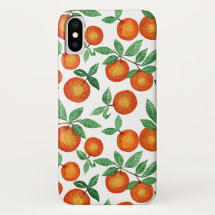 Funda Para iPhone X Patrón de frutas de color de agua de los cítricos 
