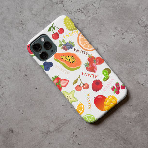 Funda Para iPhone 11 Patrón de frutas de verano de color de agua con no