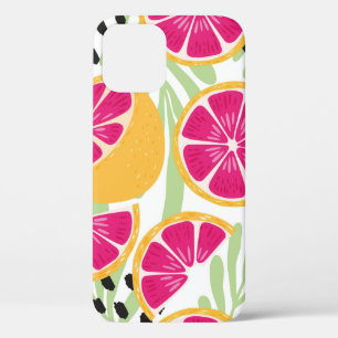 Funda Para iPhone 12 Patrón de frutas sin fisuras, pomelo con l tropica
