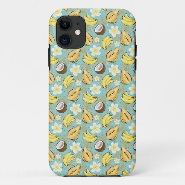 Funda De Case-Mate Para iPhone Patrón de frutas tropicales de verano (Reverso)