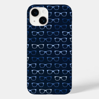 Funda Para iPhone 14 De Case-Mate Patrón de gafas Hipster Azul de la Marina Geeky