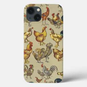 Funda Para iPhone 13 Patrón de gallo vintage: Arte de granja