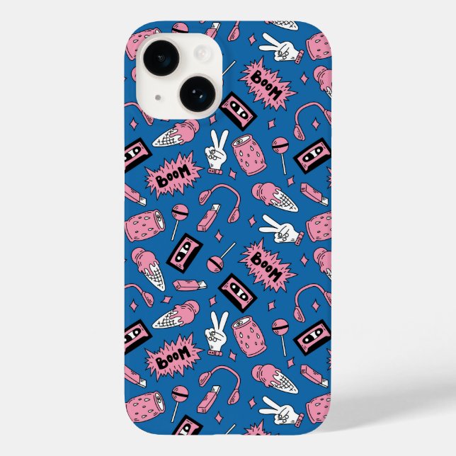 Funda De Case-Mate Para iPhone Patrón de garabatos de los 90 (Reverso )