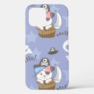 Funda Para iPhone 12 Patrón de gatito pirata lindo