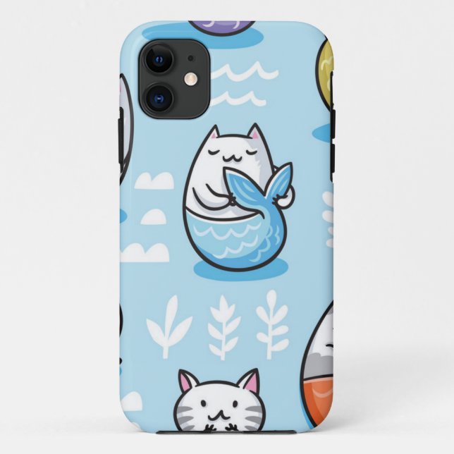 Funda De Case-Mate Para iPhone Patrón de gato (Reverso)