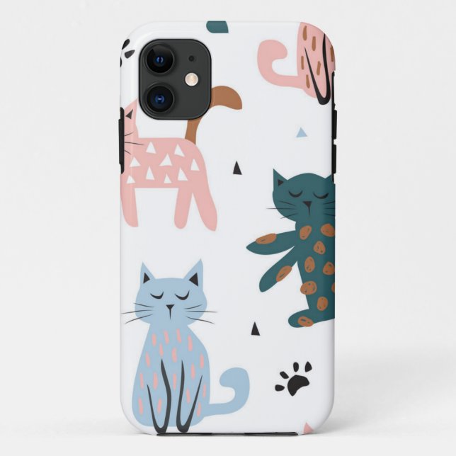 Funda De Case-Mate Para iPhone Patrón de gato (Reverso)