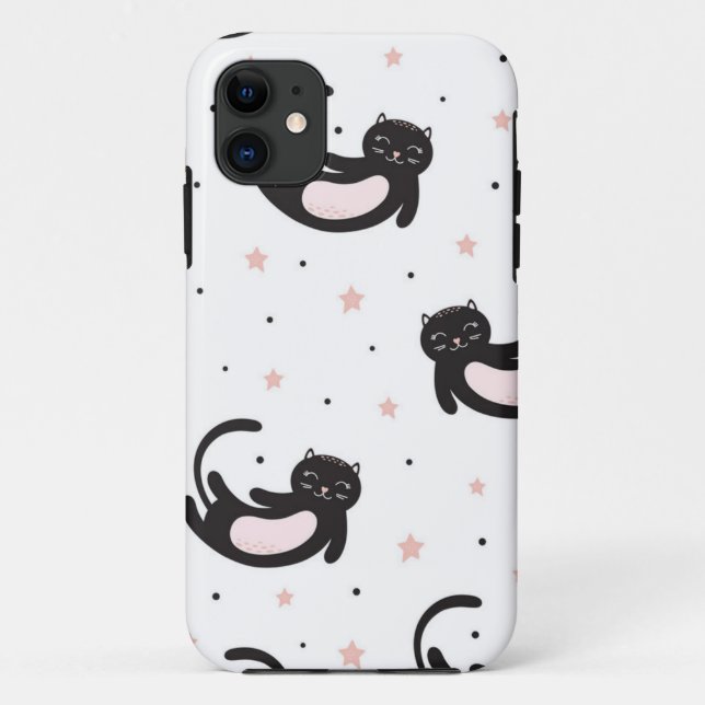 Funda De Case-Mate Para iPhone Patrón de gato (Reverso)