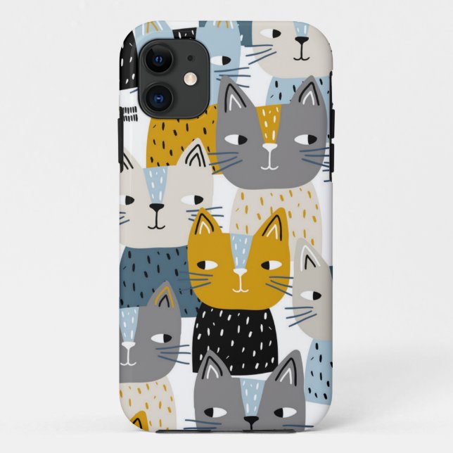 Funda De Case-Mate Para iPhone Patrón de gato (Reverso)