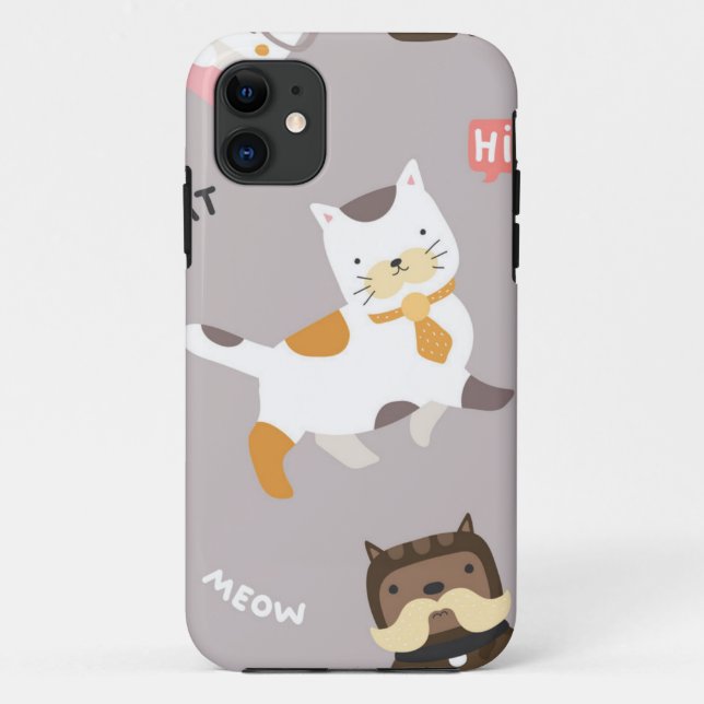 Funda De Case-Mate Para iPhone Patrón de gato (Reverso)