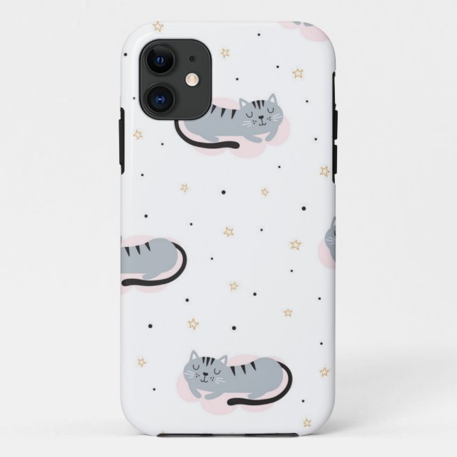 Funda De Case-Mate Para iPhone Patrón de gato (Reverso)