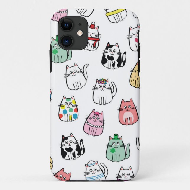 Funda De Case-Mate Para iPhone Patrón de gato (Reverso)