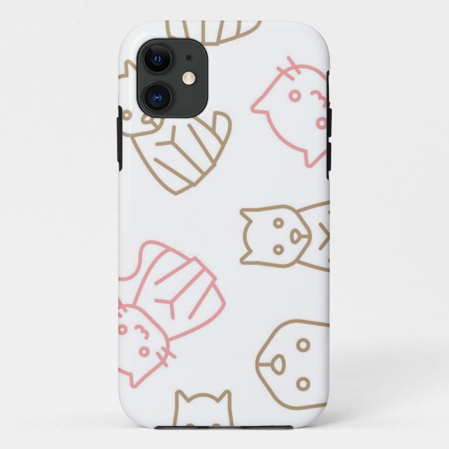 Funda De Case-Mate Para iPhone Patrón de gato (Reverso)