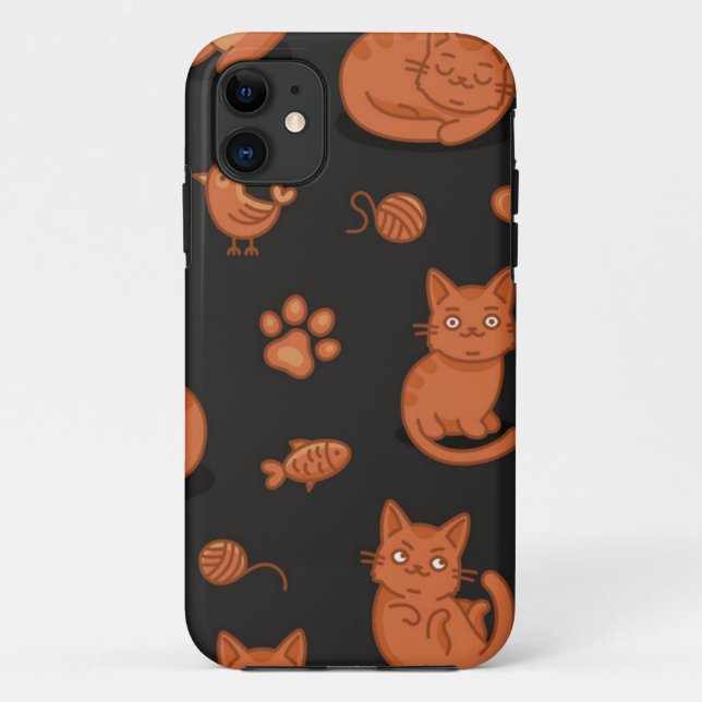 Funda De Case-Mate Para iPhone Patrón de gato (Reverso)