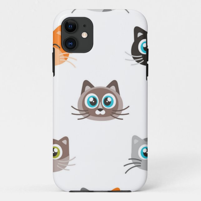 Funda De Case-Mate Para iPhone Patrón de gato (Reverso)