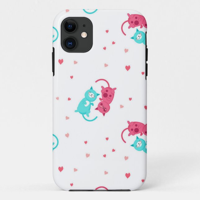 Funda De Case-Mate Para iPhone Patrón de gato (Reverso)