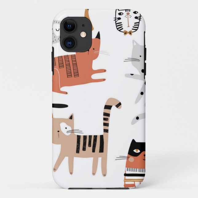 Funda De Case-Mate Para iPhone Patrón de gato (Reverso)