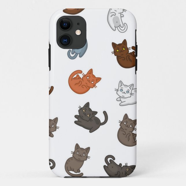 Funda De Case-Mate Para iPhone Patrón de gato (Reverso)