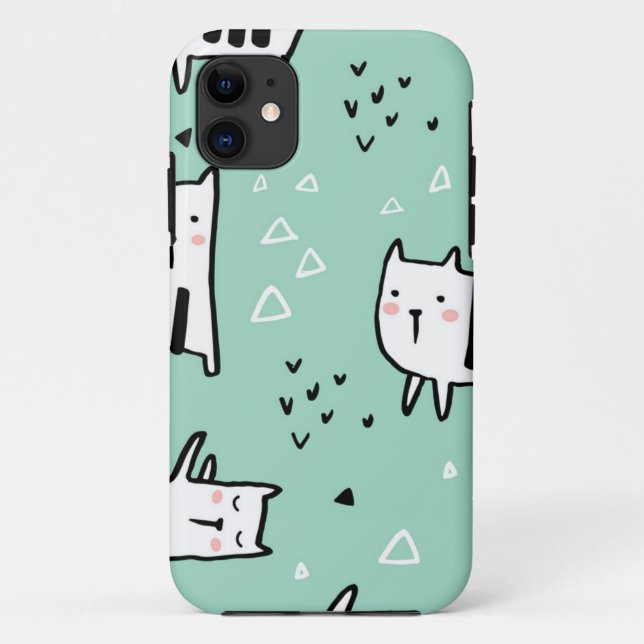 Funda De Case-Mate Para iPhone Patrón de gato (Reverso)