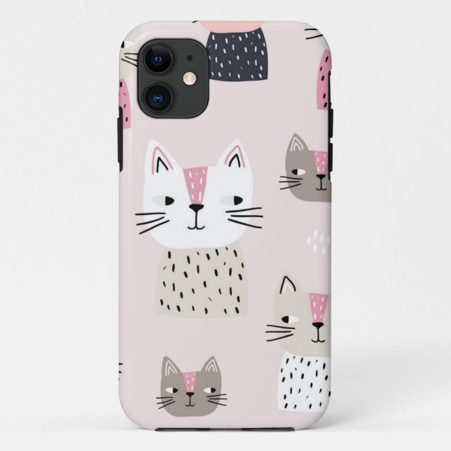 Funda De Case-Mate Para iPhone Patrón de gato (Reverso)