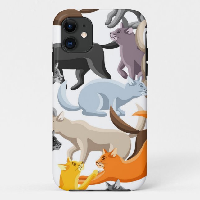 Funda De Case-Mate Para iPhone Patrón de gato (Reverso)
