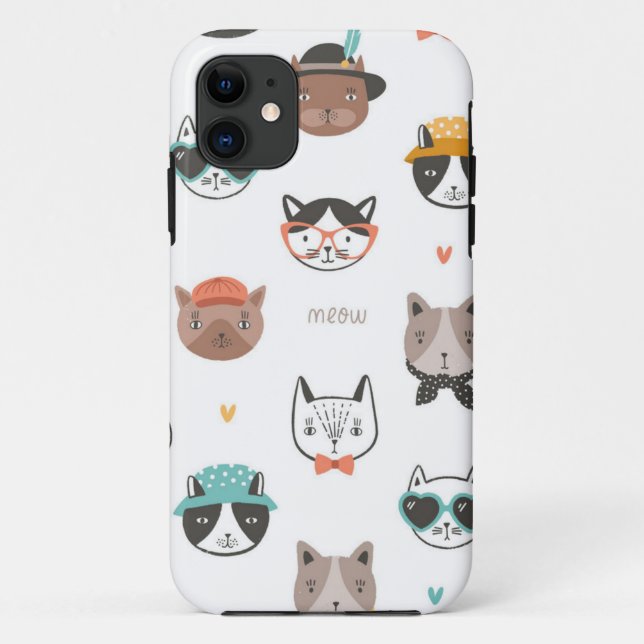 Funda De Case-Mate Para iPhone Patrón de gato (Reverso)