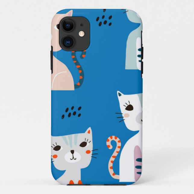 Funda De Case-Mate Para iPhone Patrón de gato (Reverso)