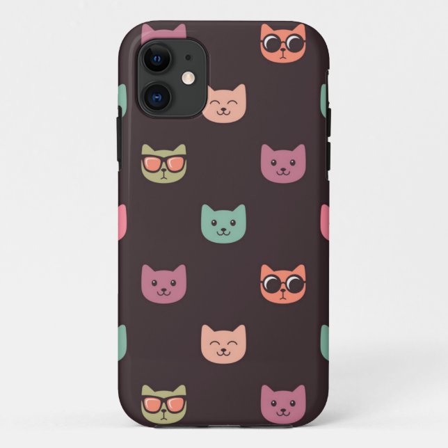 Funda De Case-Mate Para iPhone Patrón de gato (Reverso)