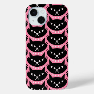 Funda Para iPhone 15 Patrón de gato atómico moderno de mediados de sigl