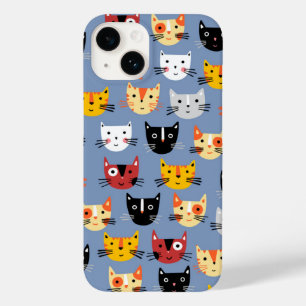 Funda Para iPhone 14 De Case-Mate Patrón de gato azul
